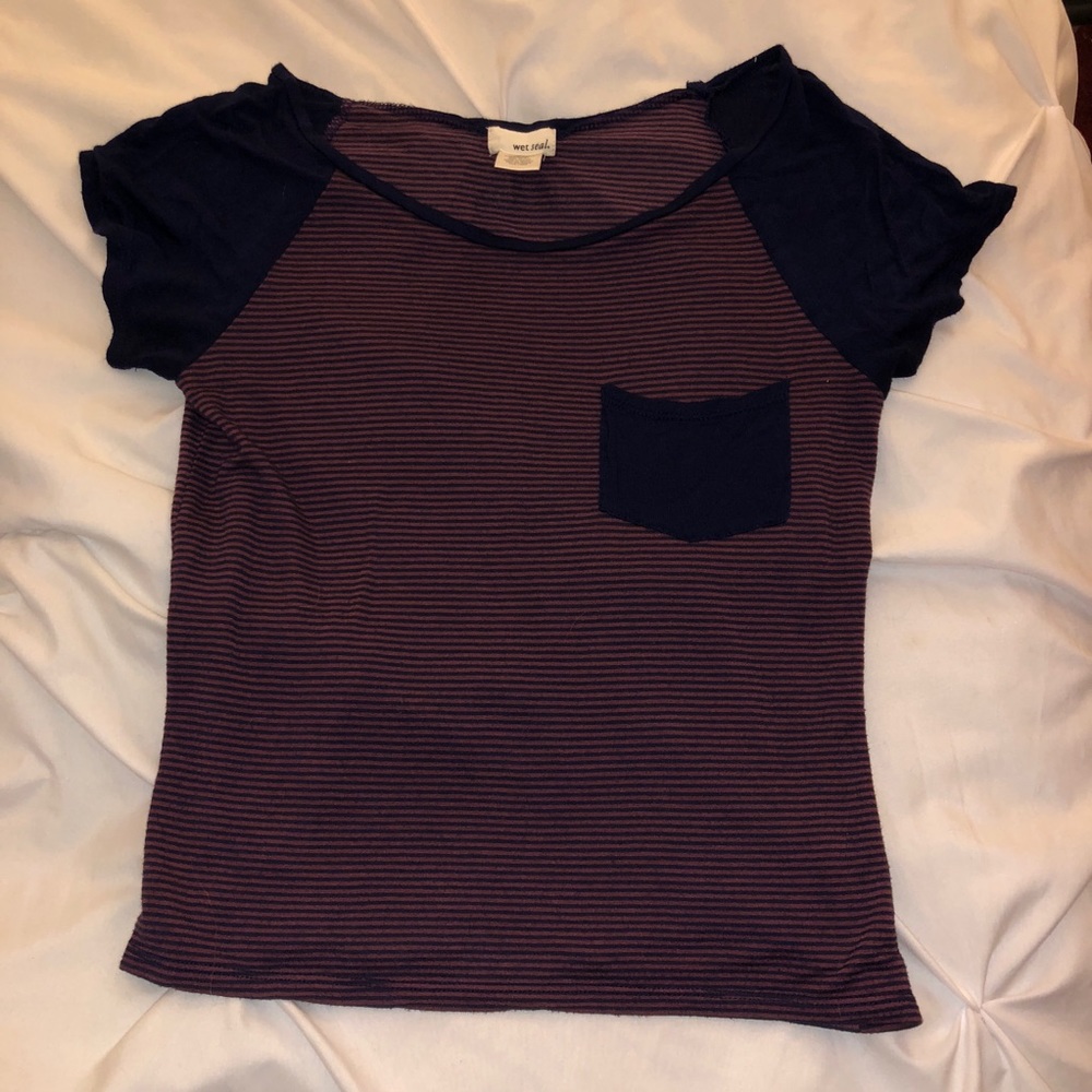Striped short sleeve top